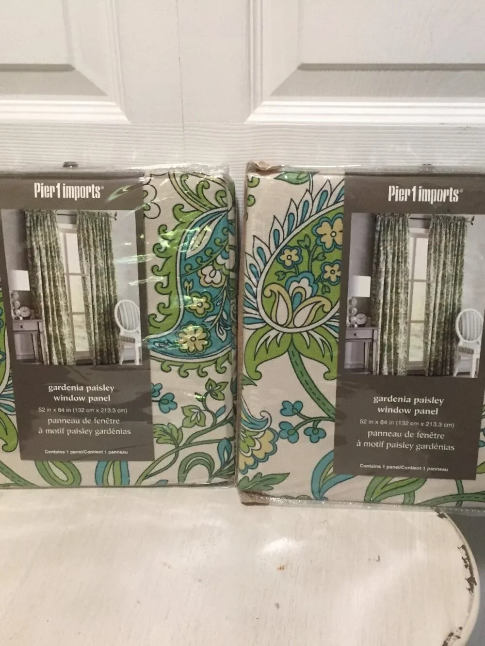 Pier One Imports Gardenia Paisley Curtains NIP 50 by 84 inches Pair 2 Panels NEW